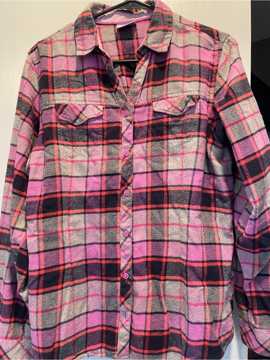 Columbia Tops - Columbia Pink Plaid Button-Up Shirt Womens size L